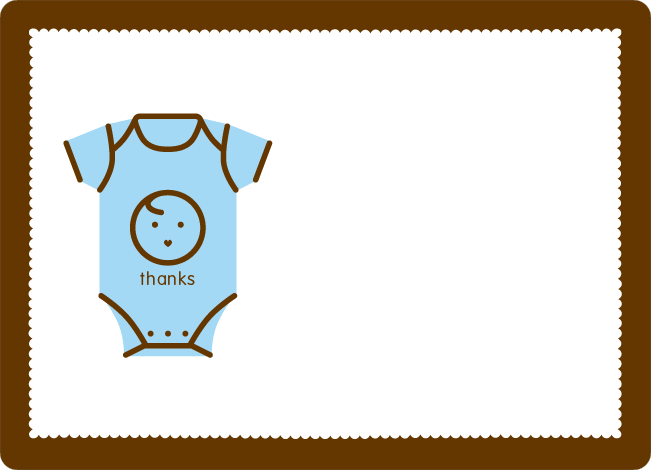 Thank You Card for Onesie Baby Shower Invitation - Baby Blue