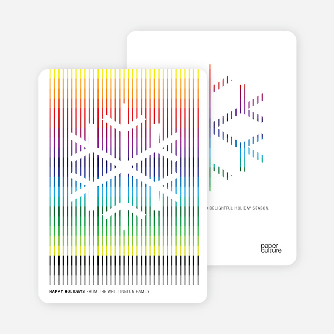 Holiday Rainbow Stripes Holiday Cards - Rainbow