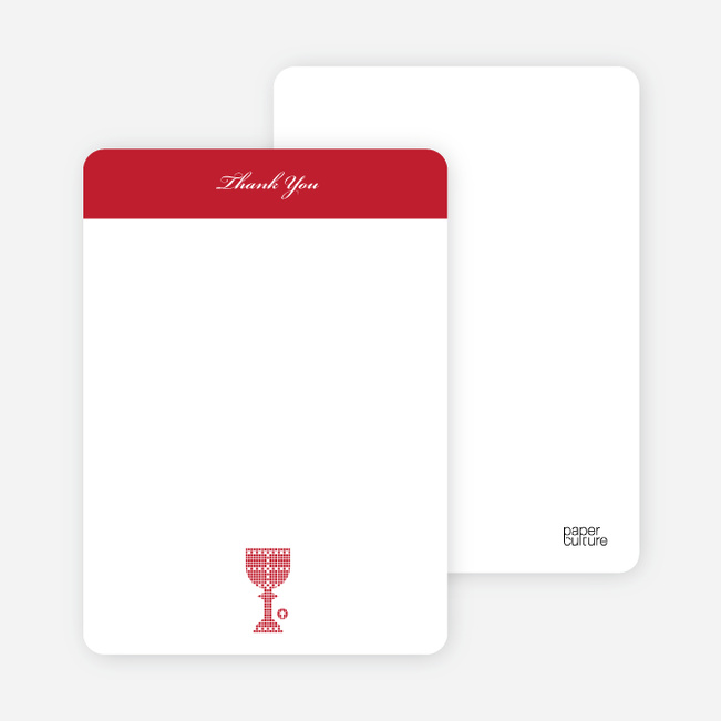 Note Cards: ‘First Sacrament – Chalice’ cards. - Brick Red