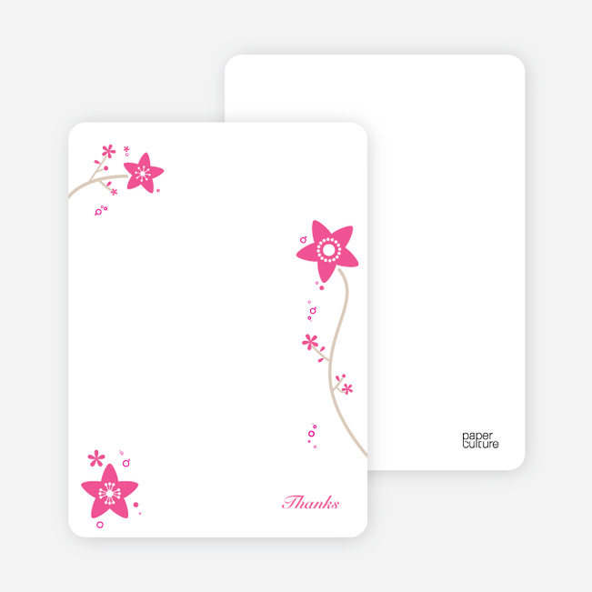 Notecards for the ‘Floral Baptism Invitation’ cards. - Pink