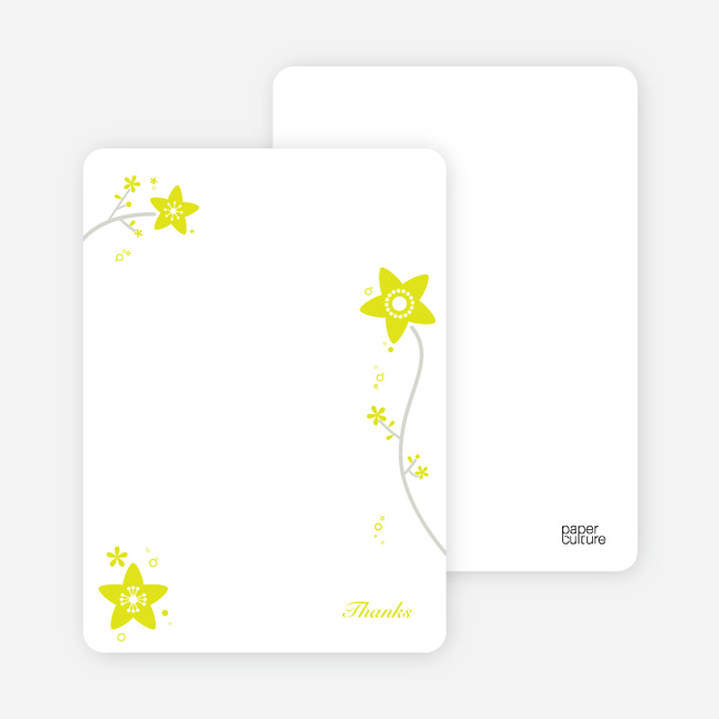 Notecards for the ‘Floral Baptism Invitation’ cards. - Yellow