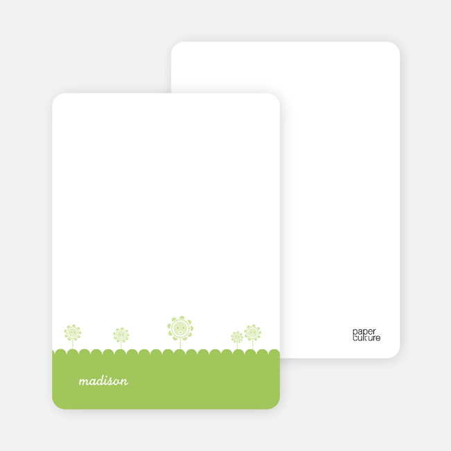 Notecards for the ‘Spring Flowers’ cards. - Apple Green