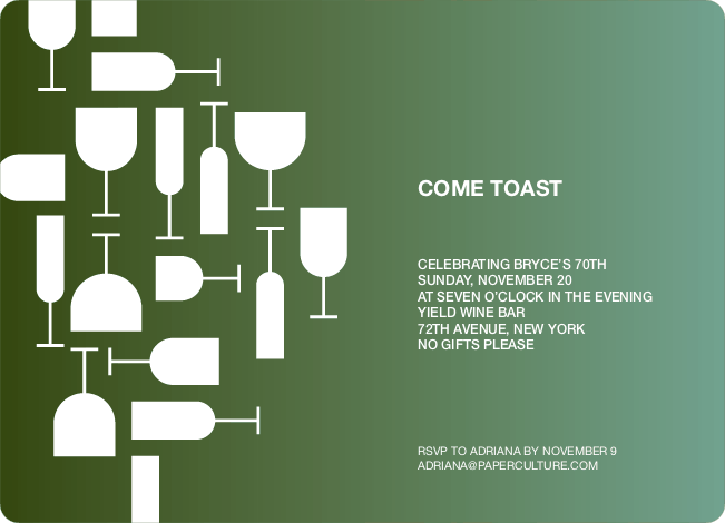 Wine Toast Party Invitation - Camouflage