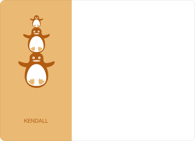 Personal Stationery for Stacked Penguin Photo Baby Announcement - Apricot
