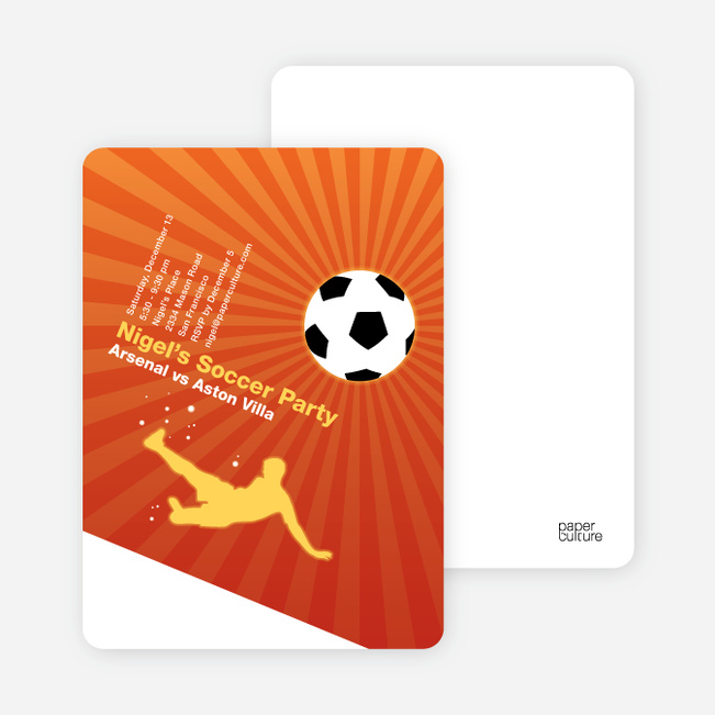 Soccer Party Invitation - Orangsicle