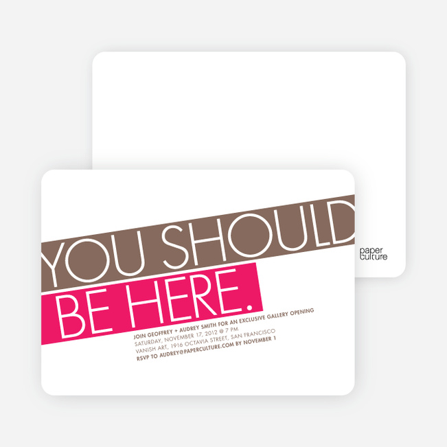 You Should Be Here Party Invitations - Hot Pink