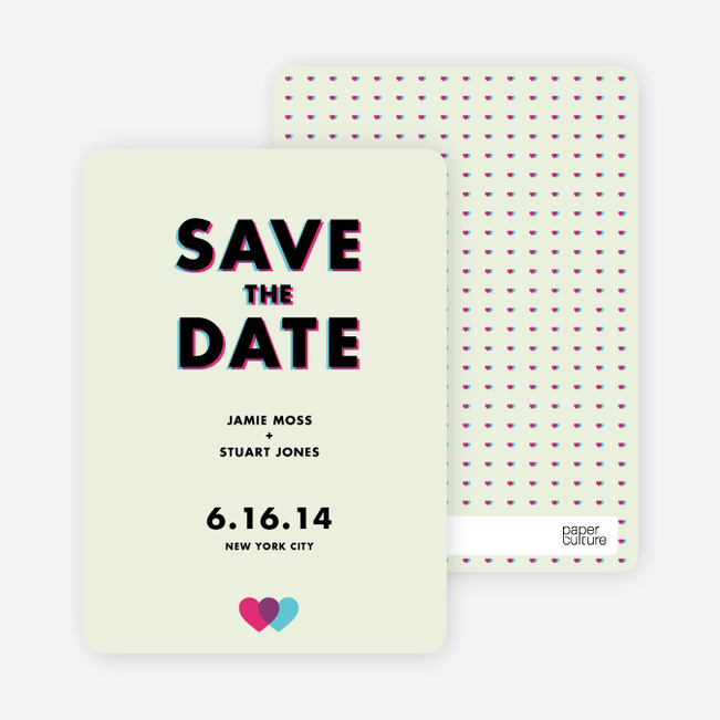 3D Save the Date Cards - Green