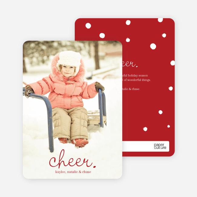 Cheer, Cheerful Holiday Photo Cards - Red