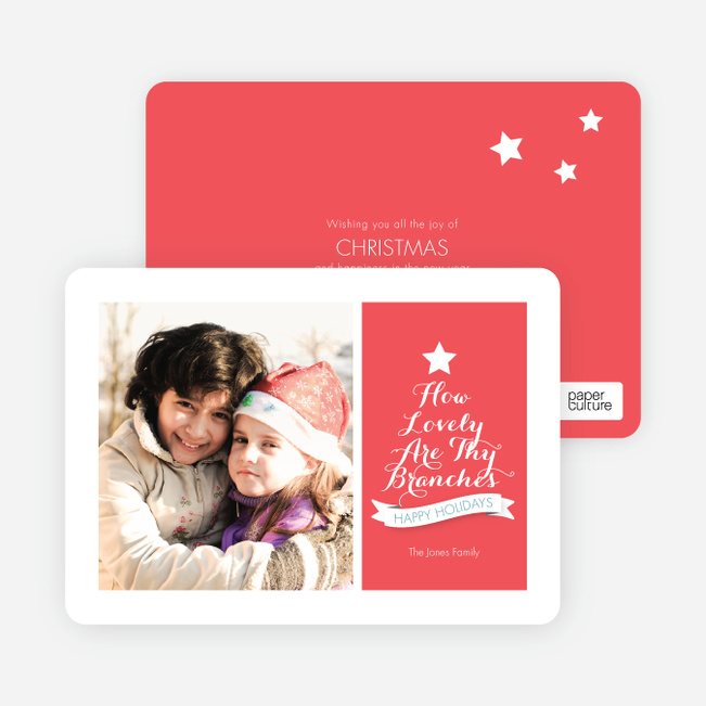 How Lovely Are Thy Branches Christmas Card - Pink