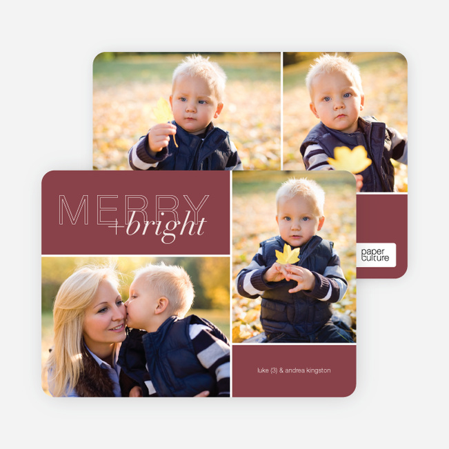 Merry and Bright Holiday Cards - Red