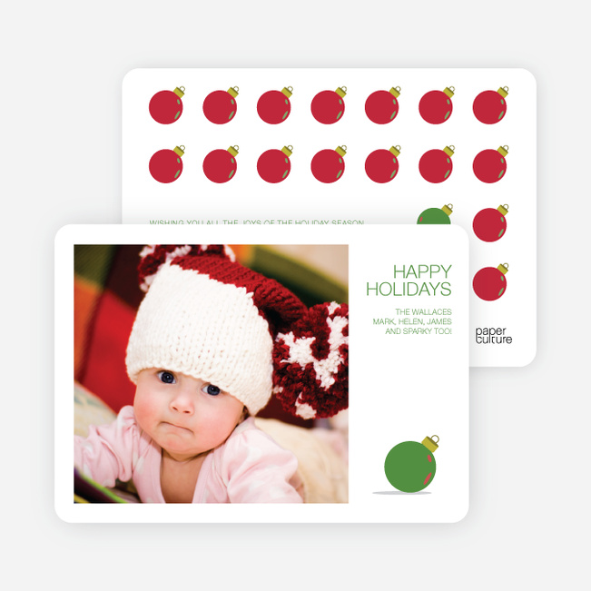 Ornaments in the Rough Holiday Photo Cards - Green