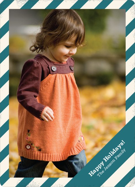 Holiday Stripes Holiday Photo Cards - Teal