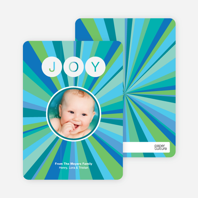 Joyful Outburst Holiday Photo Card - Cornflower
