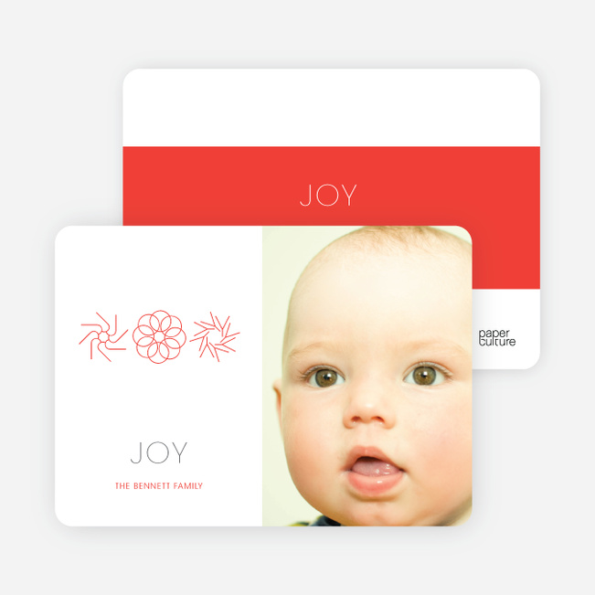 Modern Holiday Joy Photo Cards - Cherry Red