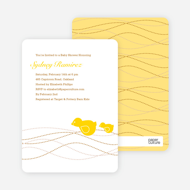 Momma and Baby Shower Invitations - Yellow