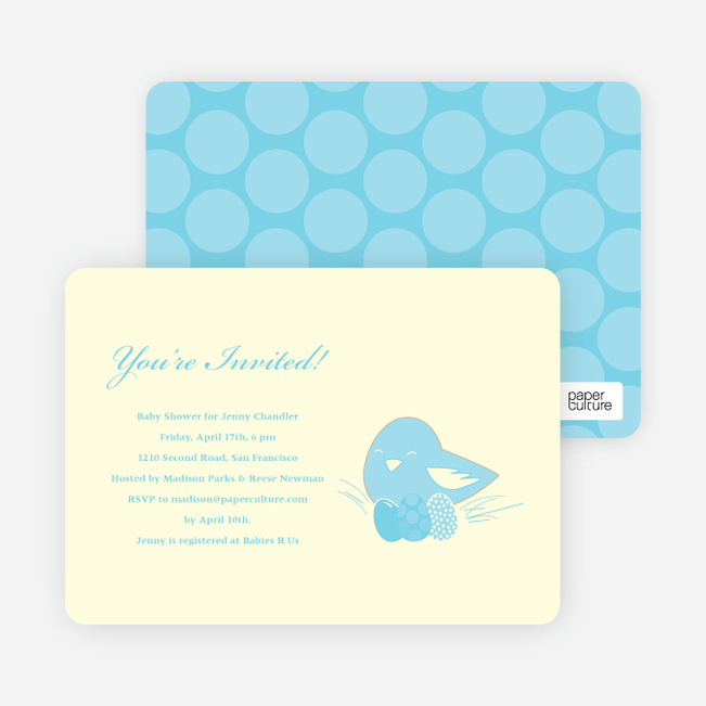 Nesting Mother Baby Shower Invitations - Baby Blue
