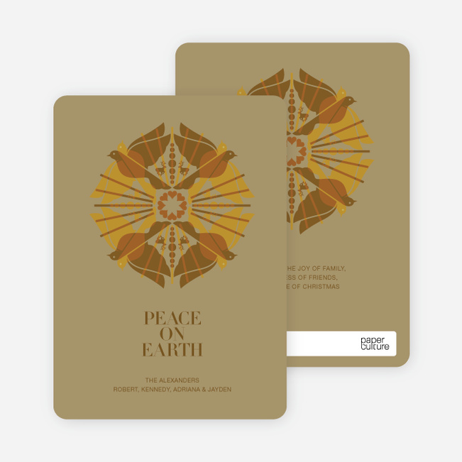 Peace on Earth Doves: Holiday Cards - Espresso