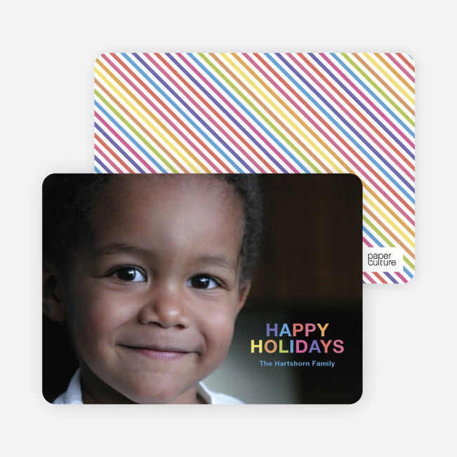 Rainbow Type Holiday Photo Cards - Fuschia