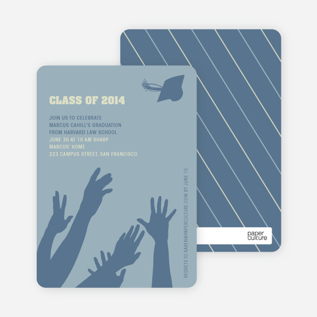 Reach for the Stars Graduation Announcement and Invitation - Light Steel Blue