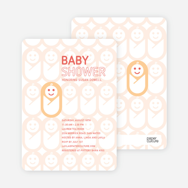 Swaddle Me This Baby Shower Invitations - Apricot