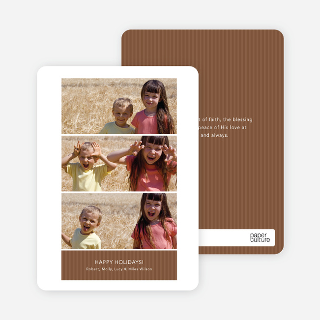 Triple the Fun – 3 Photo Holiday Cards - Chocolate