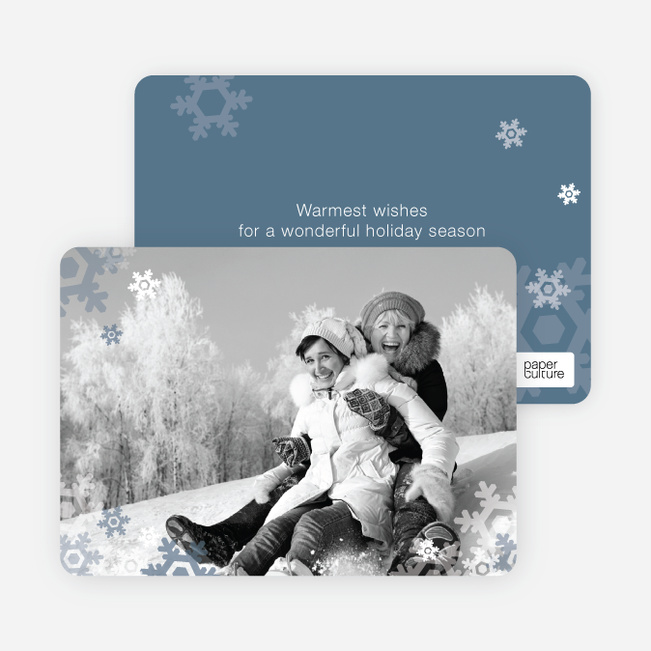 Warm Holiday Wishes Photo Card - Pewter
