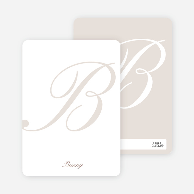 Elegant Letters Personalized Note Cards - Alabaster