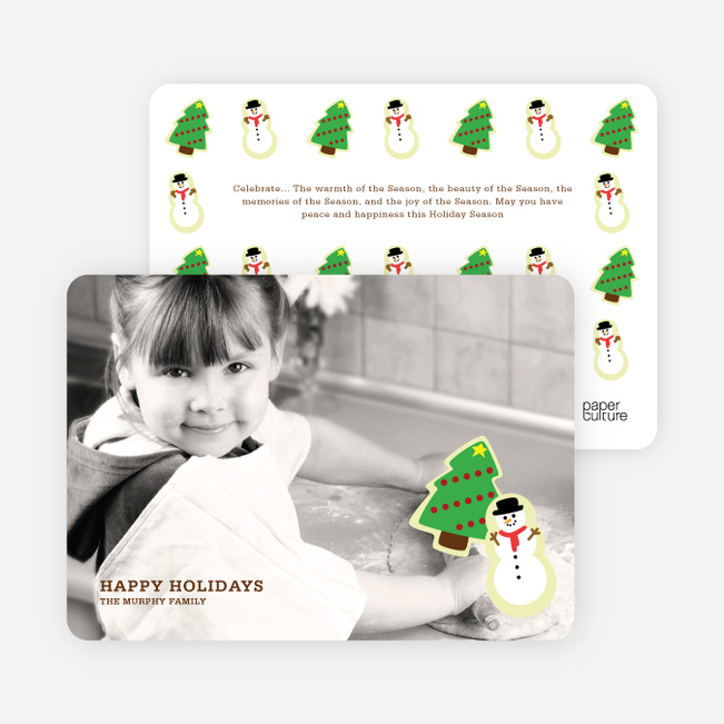 Cookie Cutter Christmas Photo Cards - Chocolate Brown