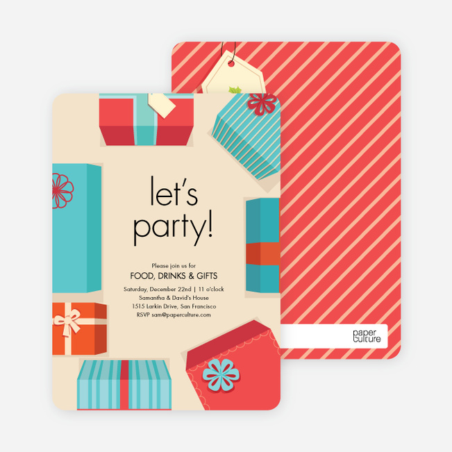 Gift Exchange Holiday Invitations - Blue