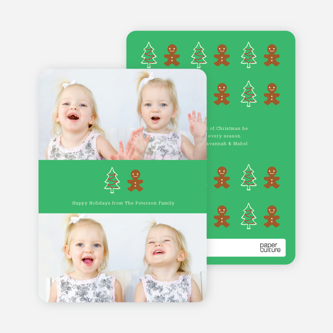 Gingerbread Man Holiday Photo Cards - Bronze