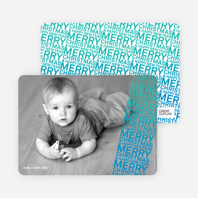 Newsflash Merry Christmas & Happy New Year Photo Cards - Royal Blue
