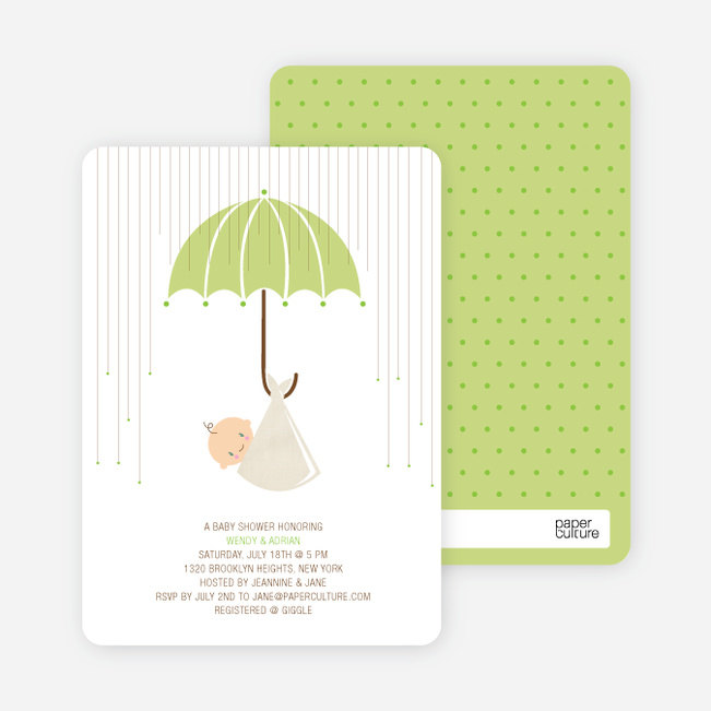 Shower Us With Your Love Baby Shower Invitations - Asparagus