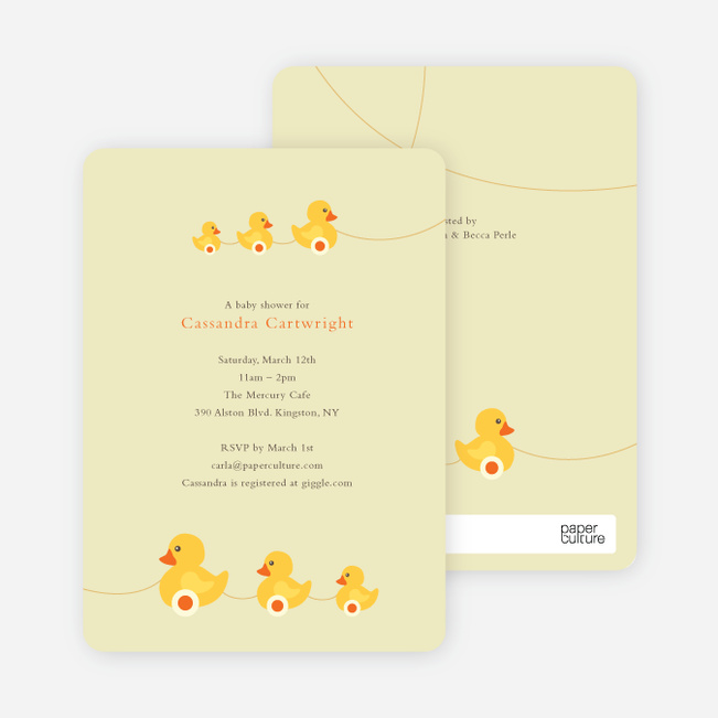 Ducks in a Row Baby Shower Invitations - Lemonade
