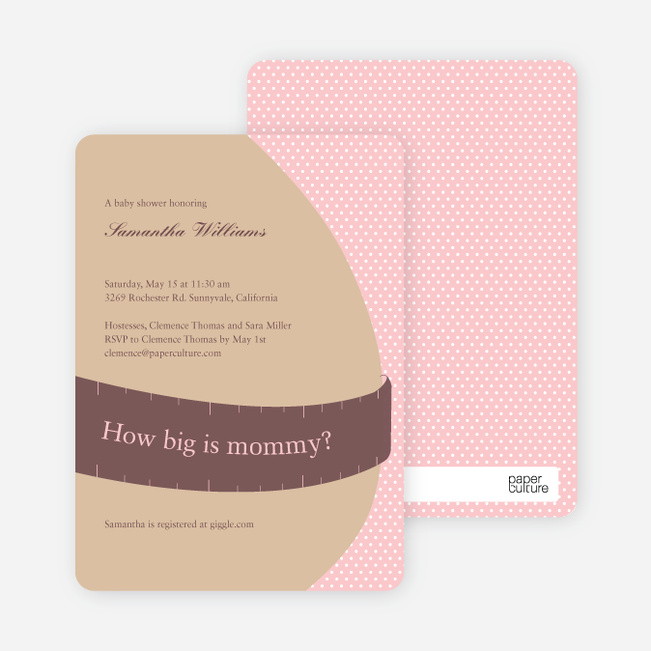 The Bump Baby Shower Invitations - Carnation