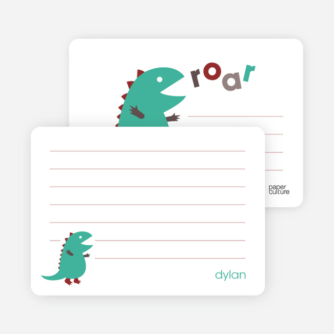 Personal Stationery for Dinosaur Modern Birthday Party Invitation - Teal