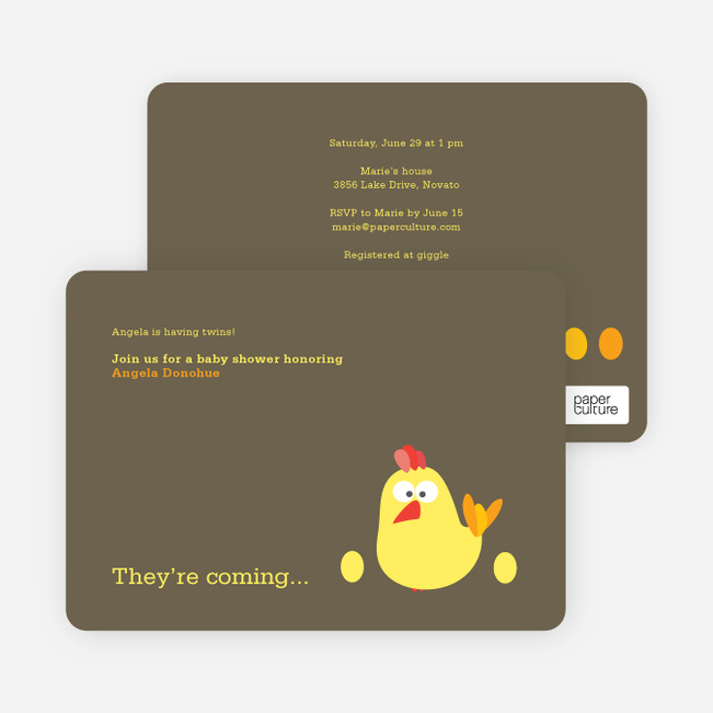 Rooster Family Baby Shower Invitations - Compost
