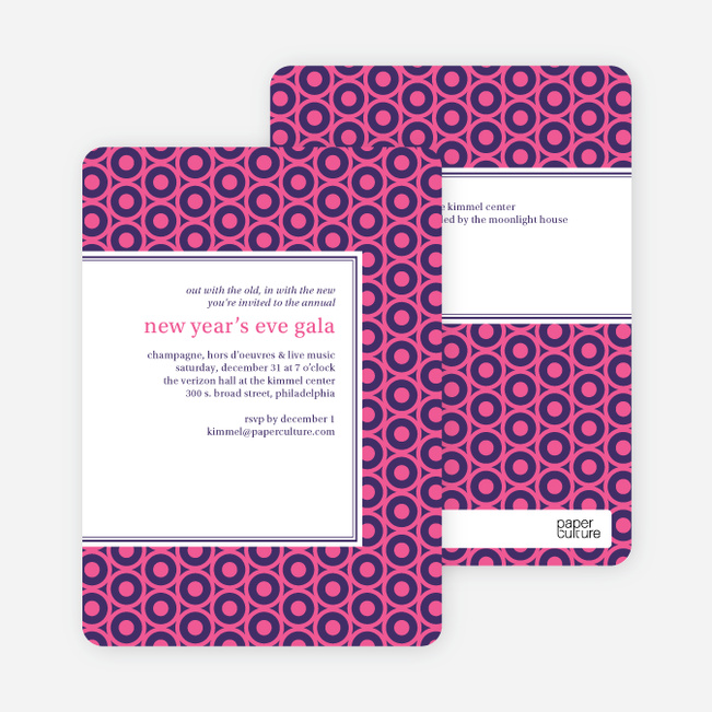Bold, Patterned Party Invitations - Pink