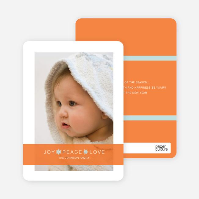 Joy * Peace * Love Holiday Cards - Pumpkin