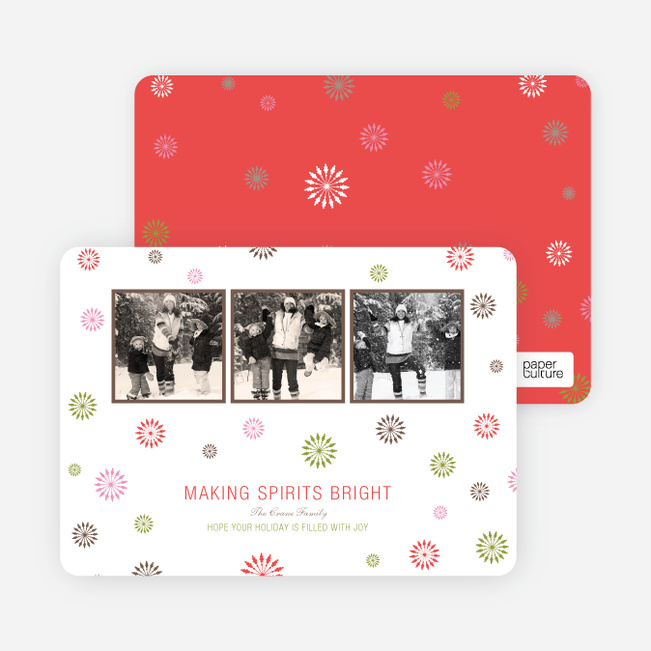Making Spirits Bright Holiday Photo Cards - Orange Red