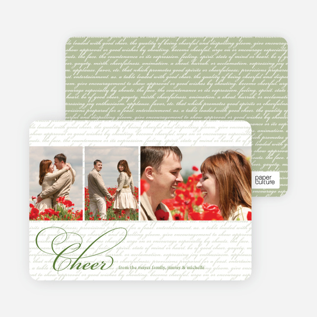 Cheer Script Holiday Photo Cards - Lily Pad