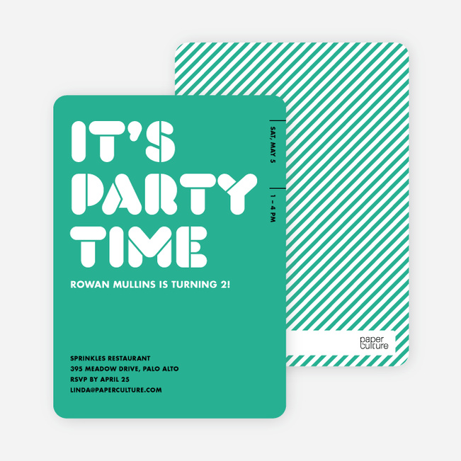 It’s Party Time Invitation - Jade