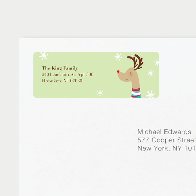 Reindeer Personalized Address Labels - Green