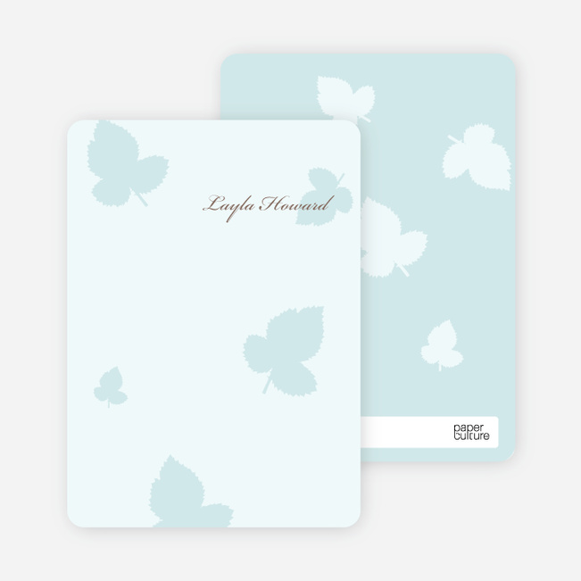 Notecards for the ‘Elegant Leaves Bridal Shower’ cards. - Ice Blue
