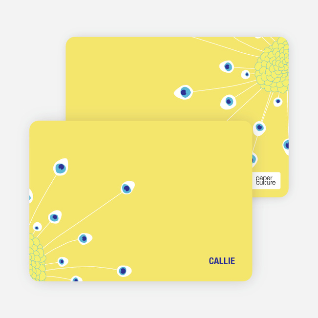 Notecards for the ‘Penny Peacock’ cards. - Canary Yellow