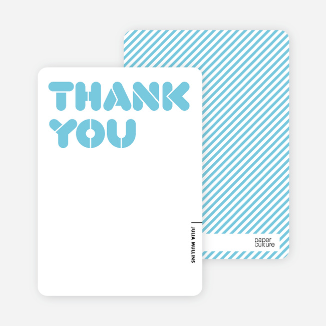 Thank You Card for It’s Party Time Invitation - Cornflower Blue