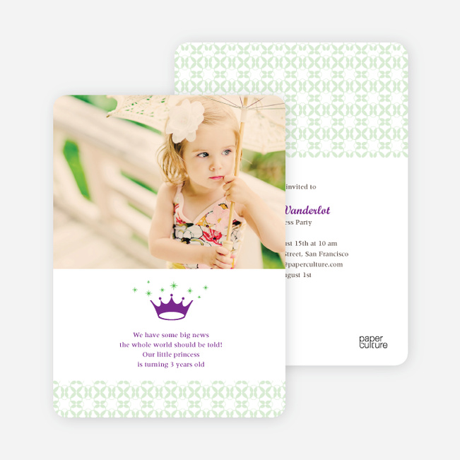 Princess Birthday Invitation - Royal Purple