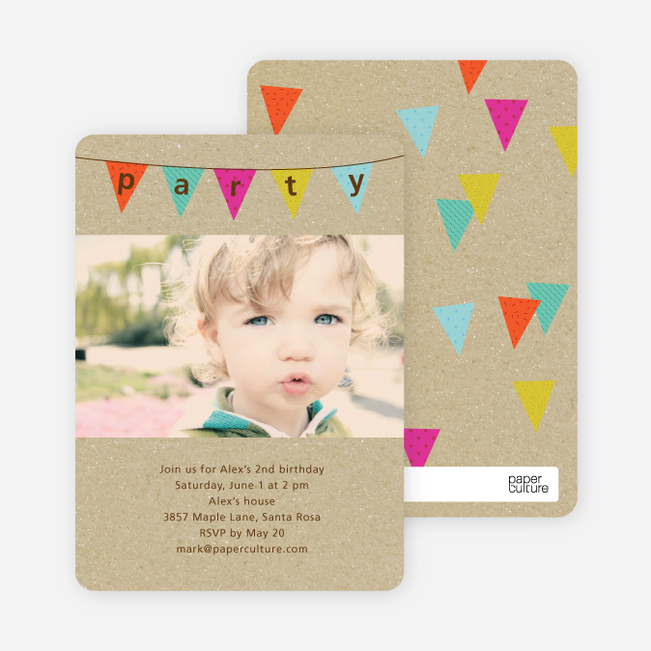 Party Flags Birthday Invitations - Multi