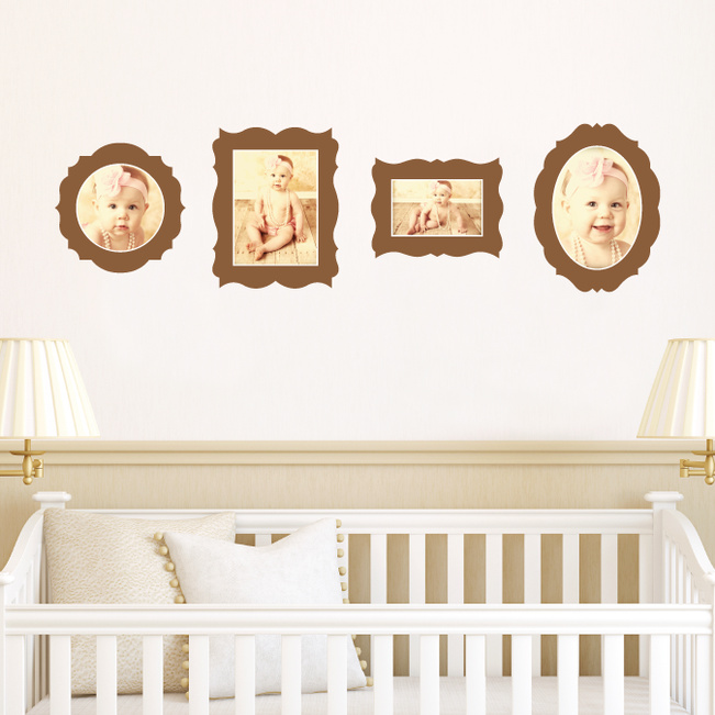 Antique Photo Frame Wall Decals - Brown