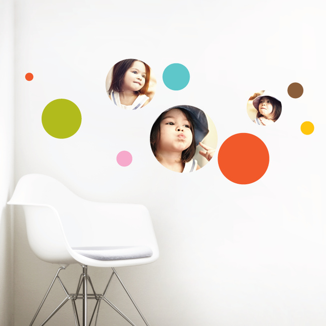 Bubble Up, Circle Photo Wall Decals - Red