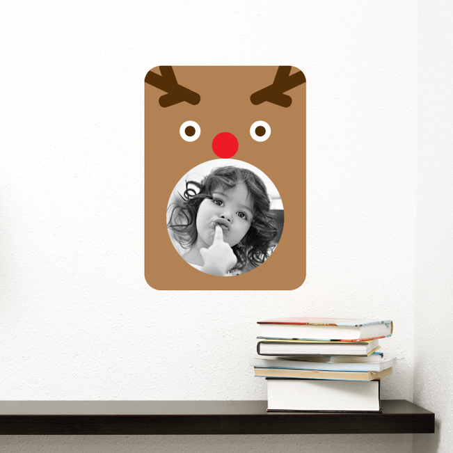 Rudolph the Red Nosed Photo Frame Stickers - Brown